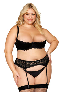 Black Underwire Lace Shelf Bra