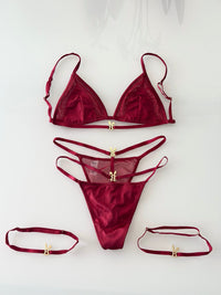 Bordeaux Five-Piece Lingerie Set