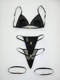 Noir Five-Piece Lingerie Set