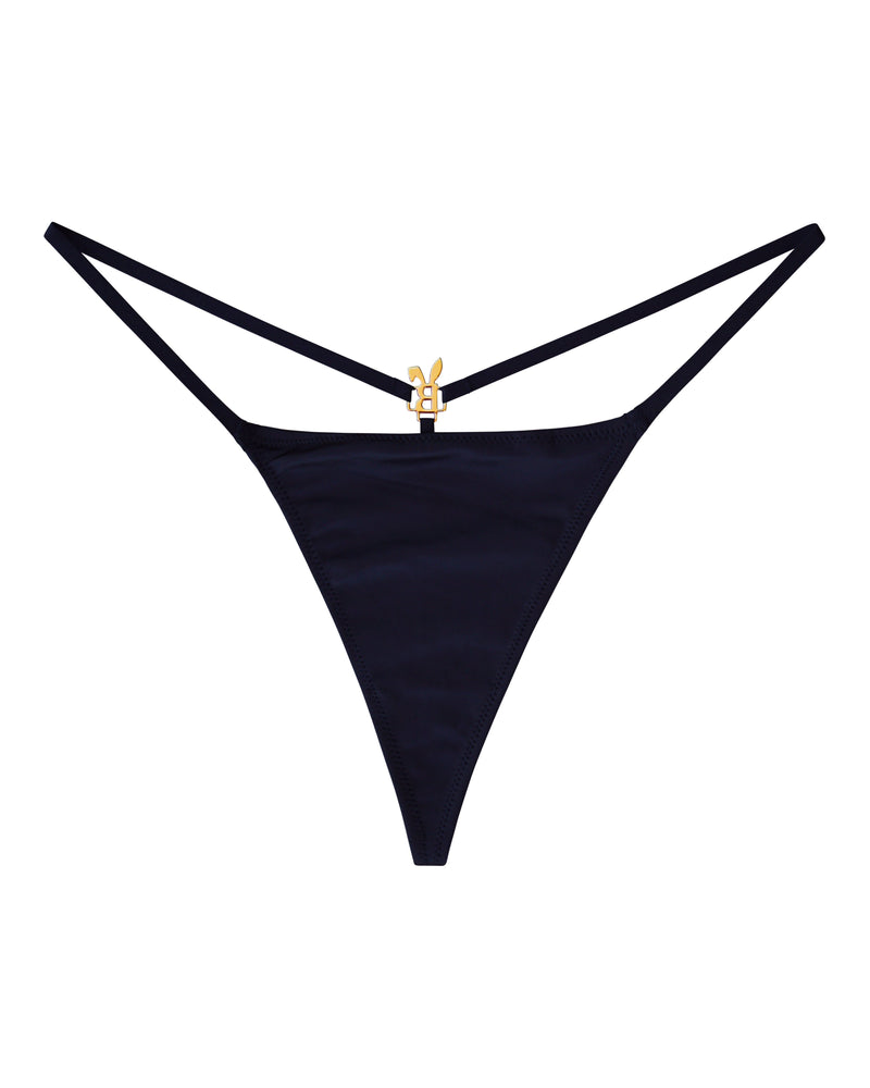 Noir Crystal-Charm G-String
