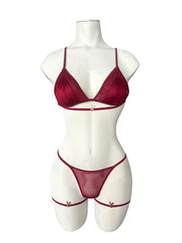 Bordeaux Five-Piece Lingerie Set