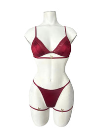 Bordeaux Five-Piece Lingerie Set