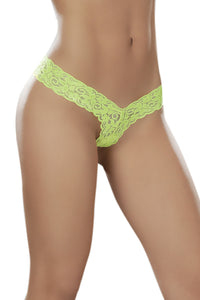 Black V-Cut Lace Thong