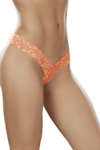 Black V-Cut Lace Thong