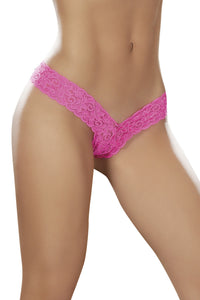 Black V-Cut Lace Thong