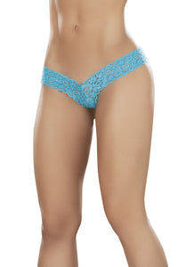 Black V-Cut Lace Thong