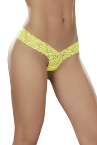 Black V-Cut Lace Thong