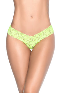 Black Basic Soft Lace Thong