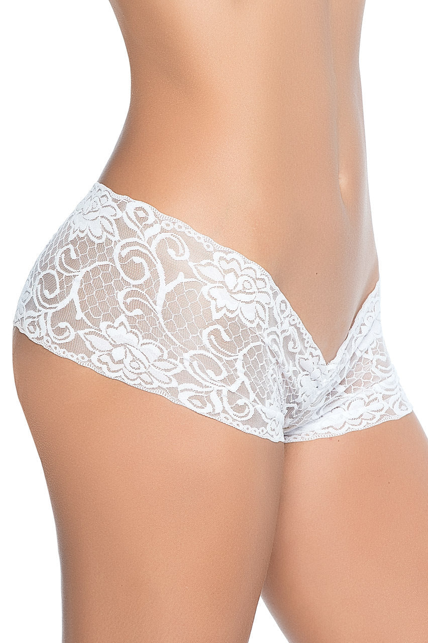 Black Peekaboo Crotchless Boyshort
