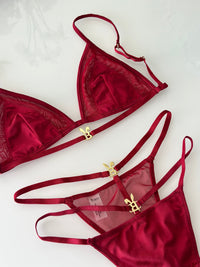 Bordeaux Five-Piece Lingerie Set