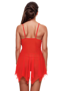 Black Handkerchief Mesh Babydoll