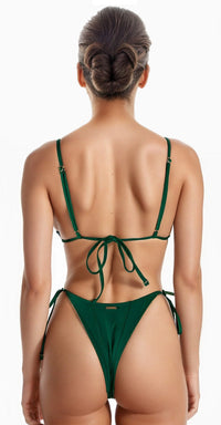 Green Tie-Side String Bikini