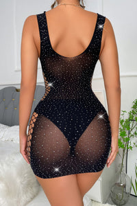 Black Cut-Out Rhinestone Dress