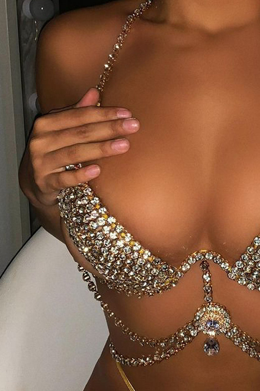Gold Deluxe Chain Bra