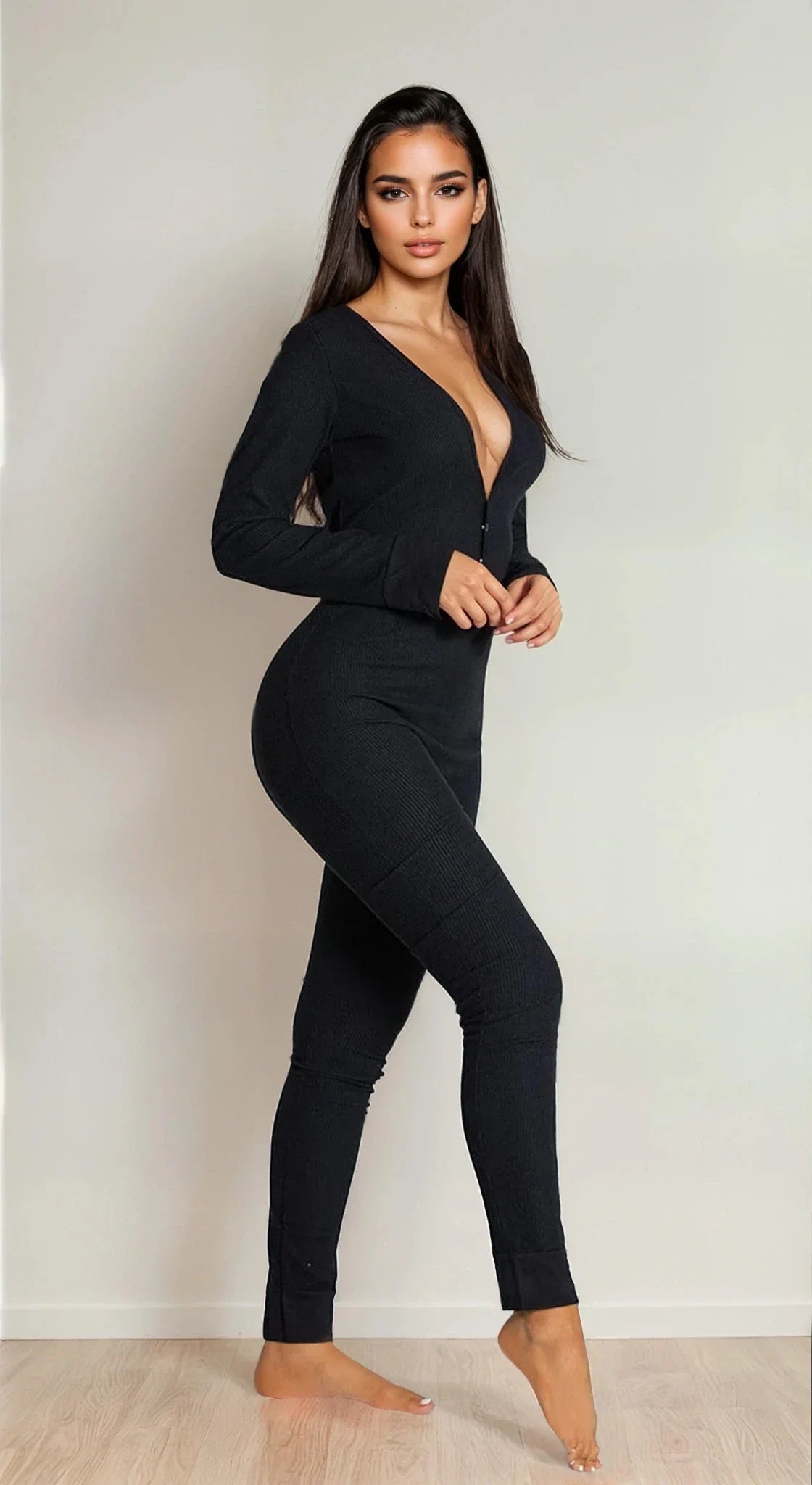 Red Open-Back Long Sleeve Long Johns