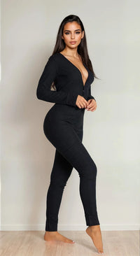 Red Open-Back Long Sleeve Long Johns