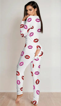 Red Open-Back Long Sleeve Long Johns