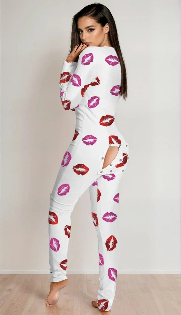 Red Open-Back Long Sleeve Long Johns