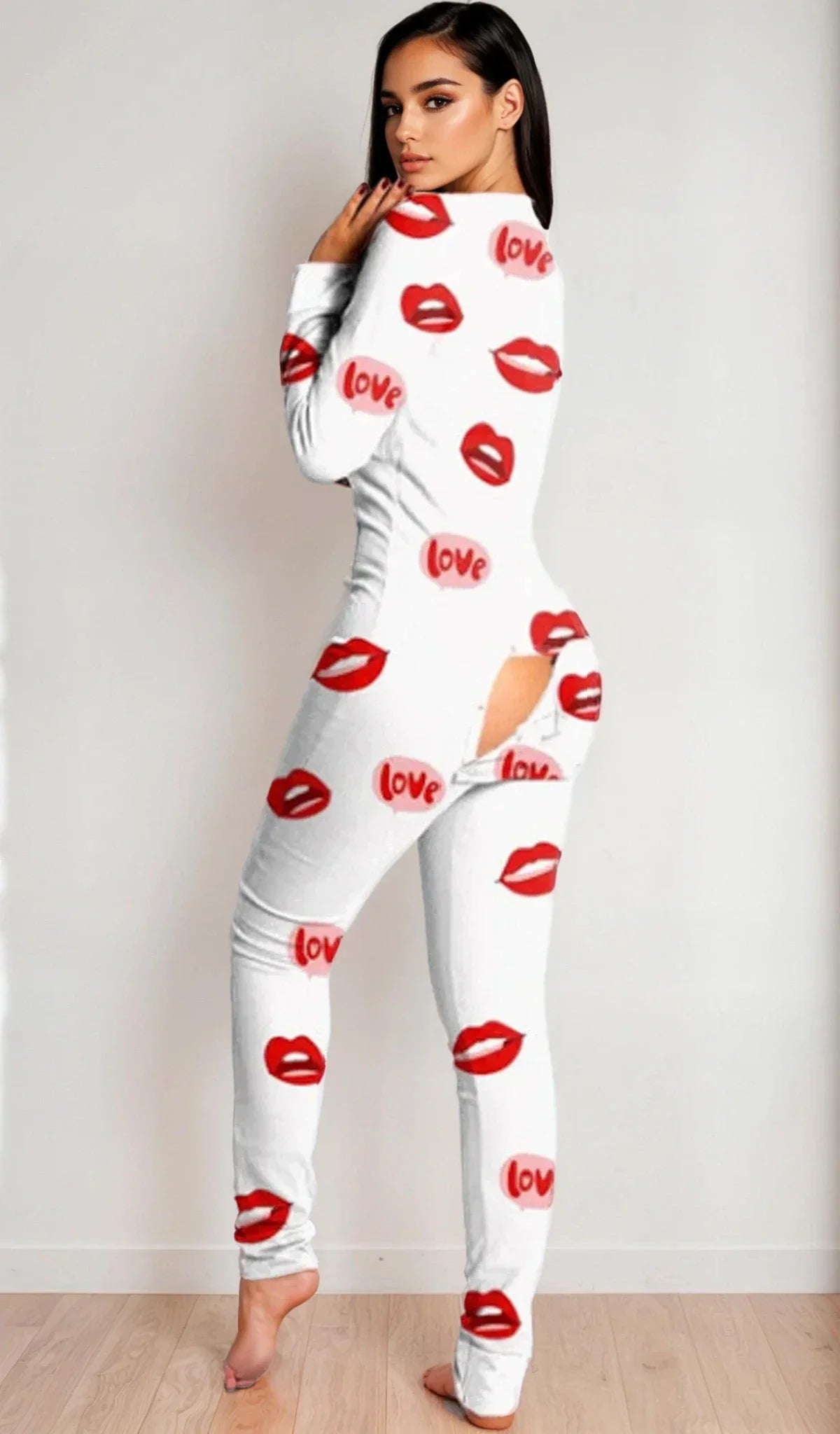 Red Open-Back Long Sleeve Long Johns