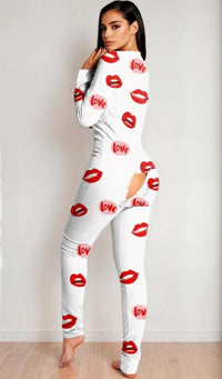 Red Open-Back Long Sleeve Long Johns