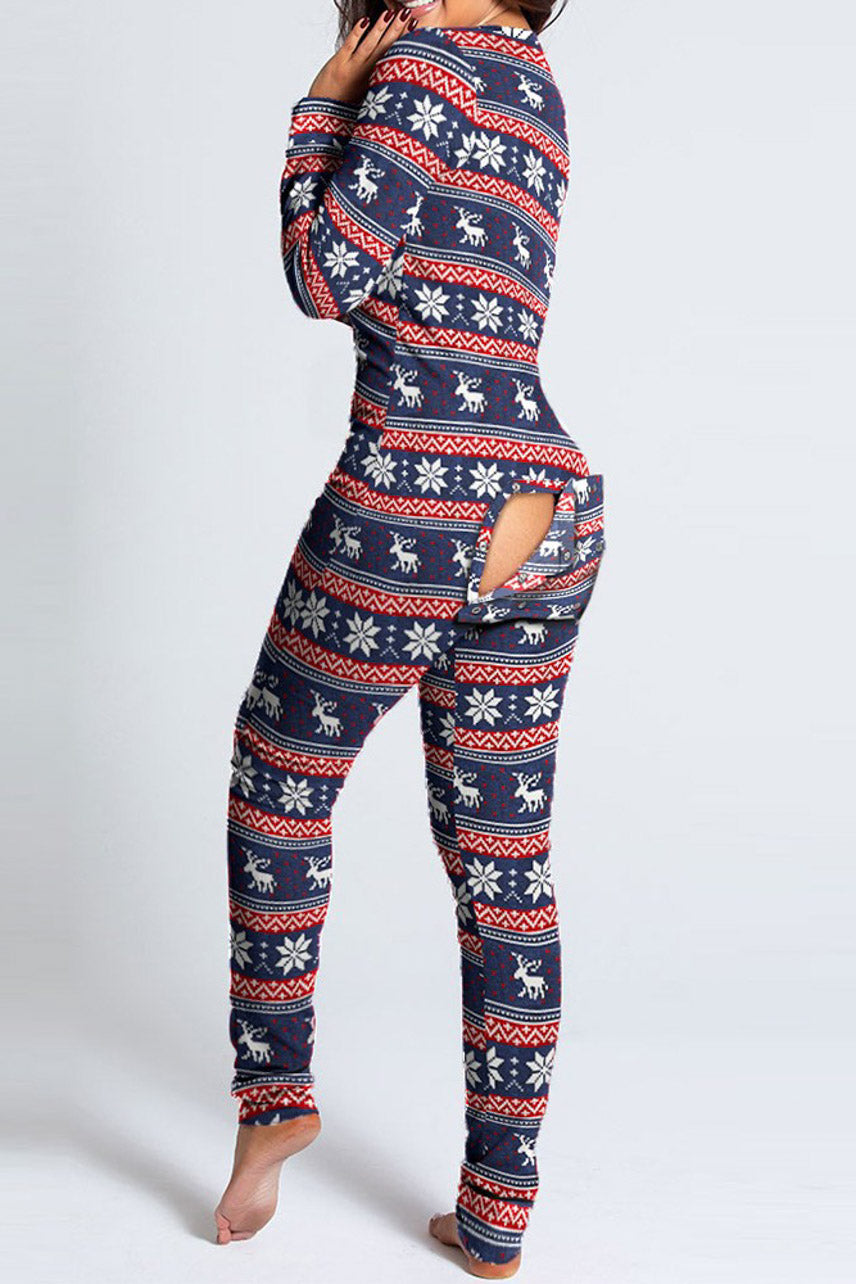 Red Open-Back Long Sleeve Long Johns