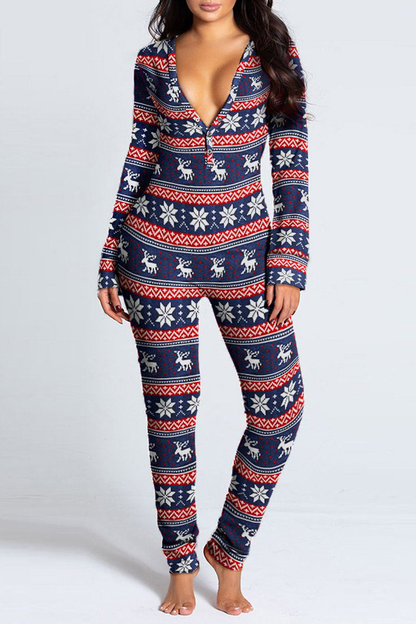 Red Open-Back Long Sleeve Long Johns