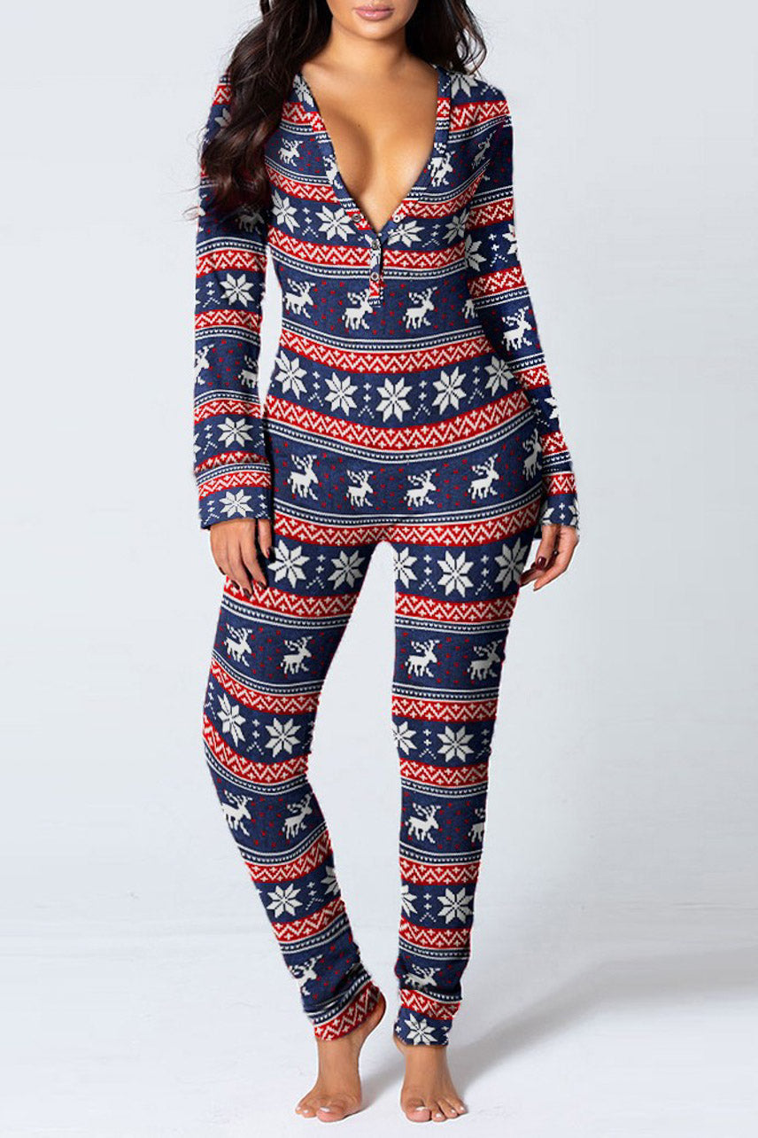 Red Open-Back Long Sleeve Long Johns