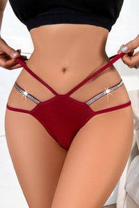 Black Multi-Strap Rhinestone Panty
