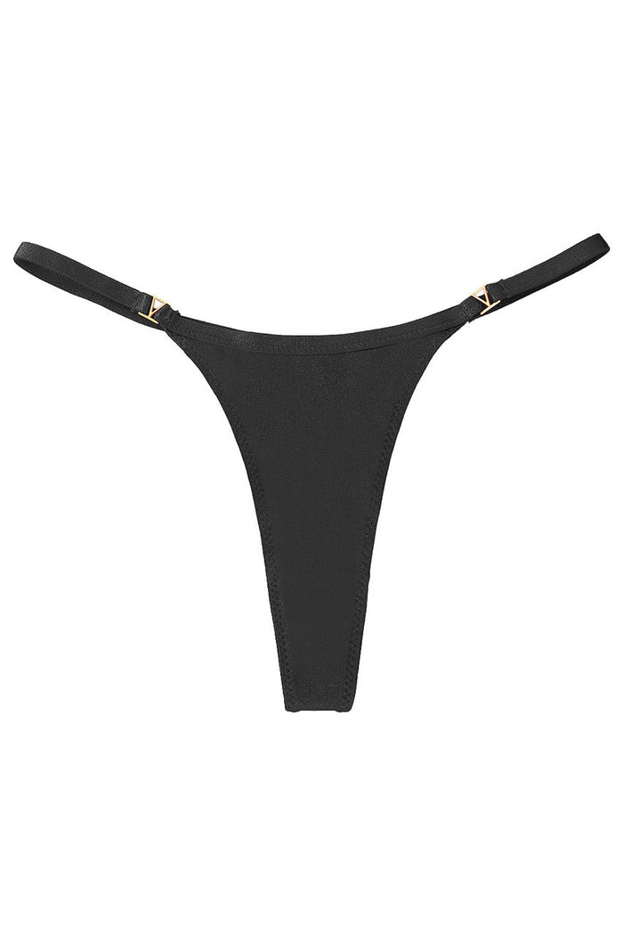 Black Mini O-Ring Thong Panty