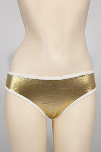 Black Wet-Look Chain-Back Panty