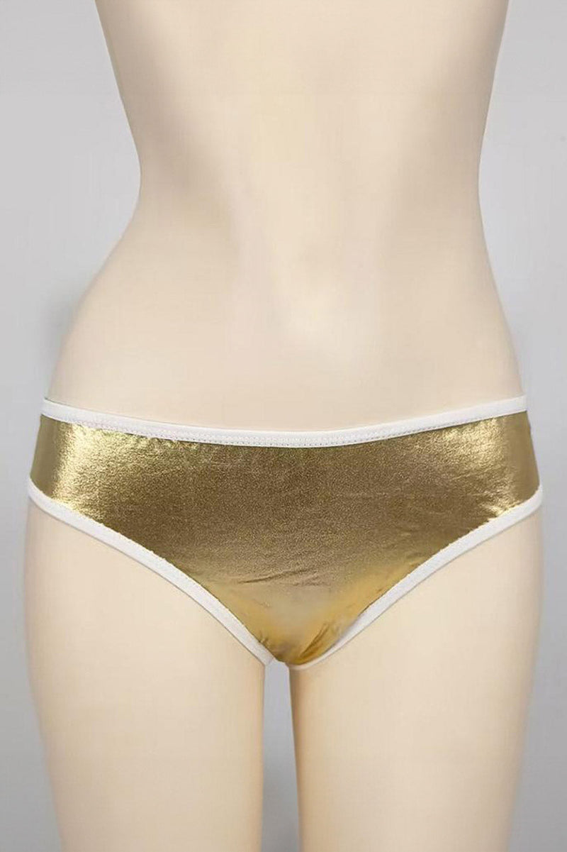 Black Wet-Look Chain-Back Panty