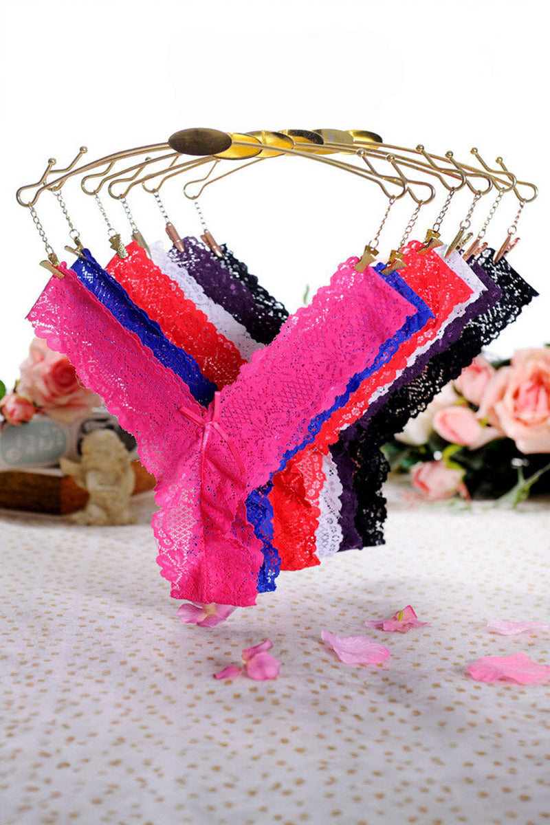 Black V-Cut Lace Thong