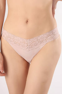 Black Lace-Band Cotton Bikini