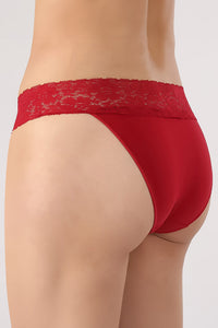 Black Lace-Band Cotton Bikini