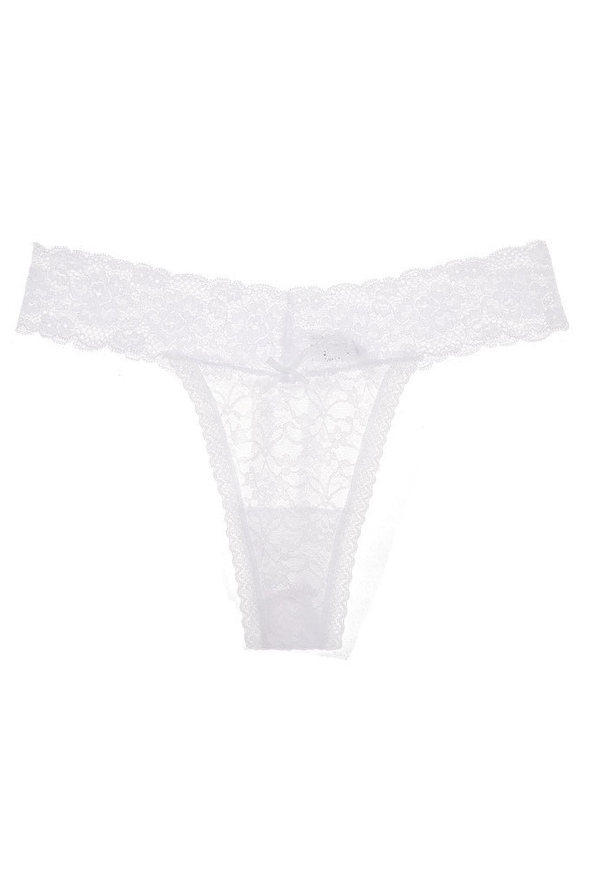 Black Plus Size Floral Lace Thong