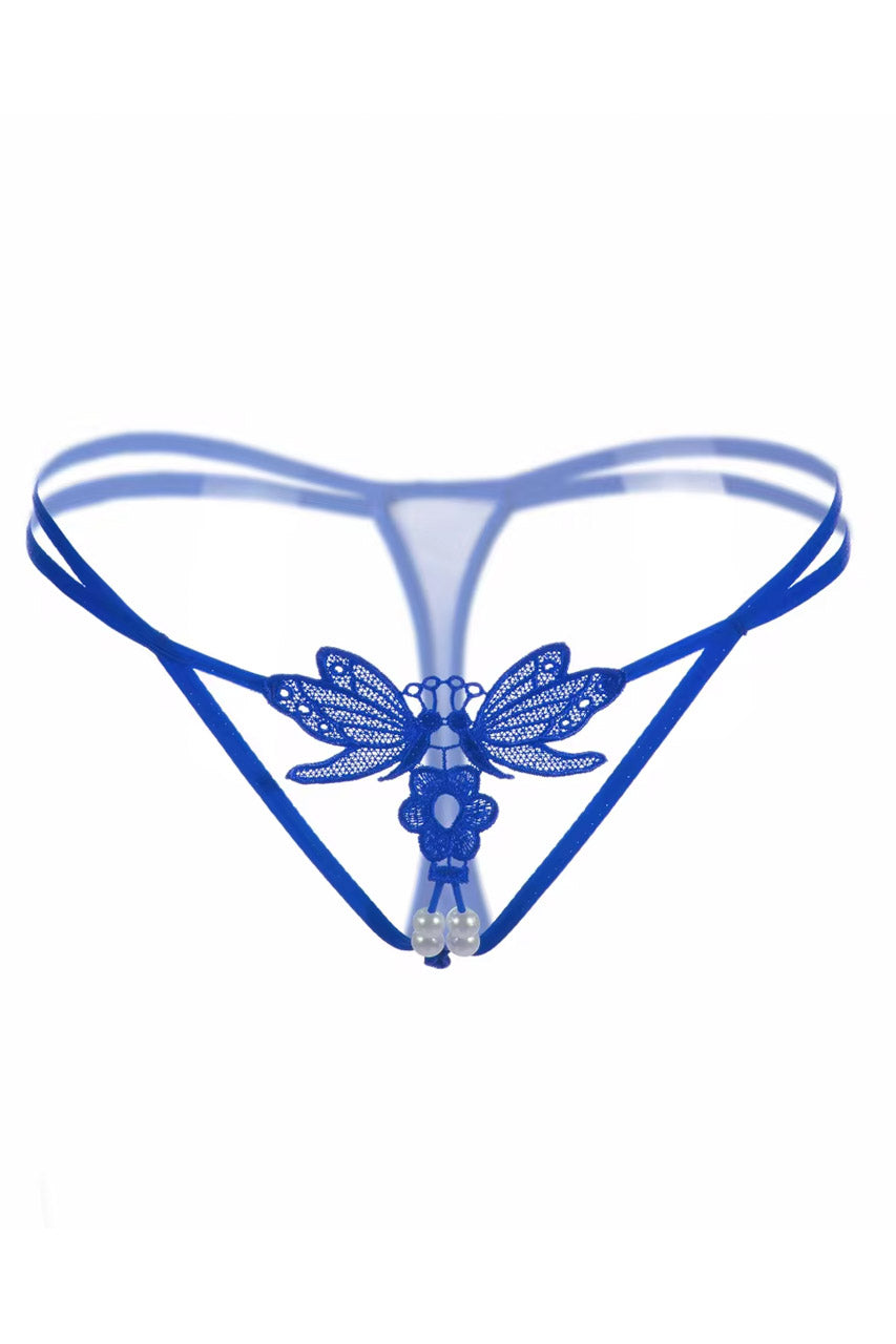 Black Dragonfly Crotchless Thong