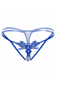 Black Dragonfly Crotchless Thong