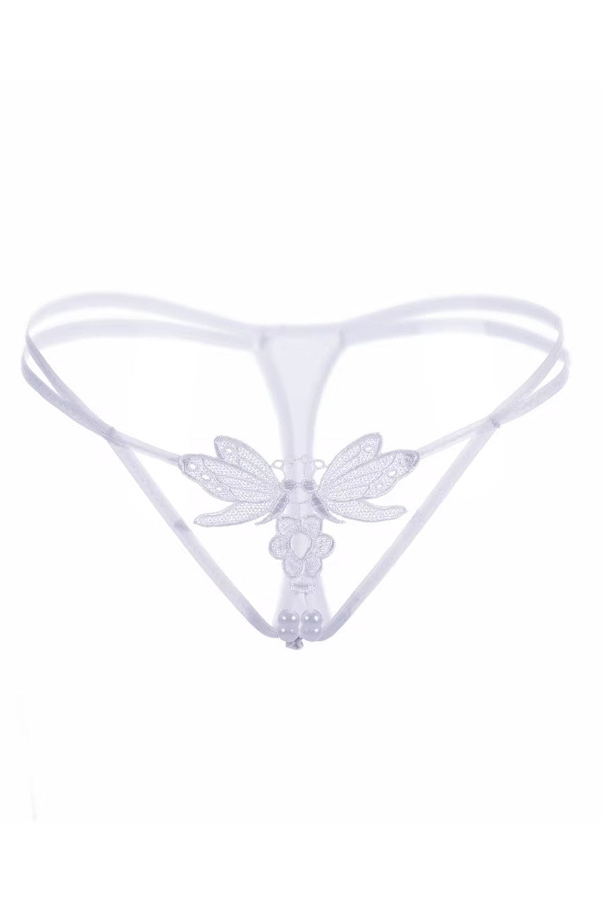 Black Dragonfly Crotchless Thong