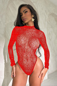 Black Spider Web Fishnet Teddy