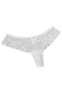 Black Wide-Band Lace Thong Panty