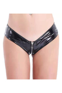Black Zipper Vinyl Panty