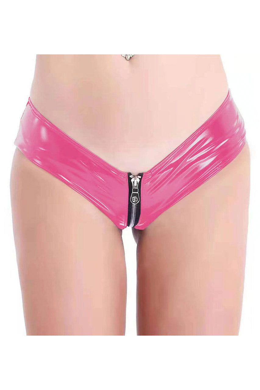 Black Zipper Vinyl Panty