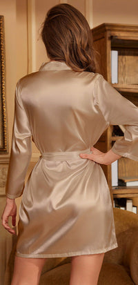 Black Classic Satin Robe