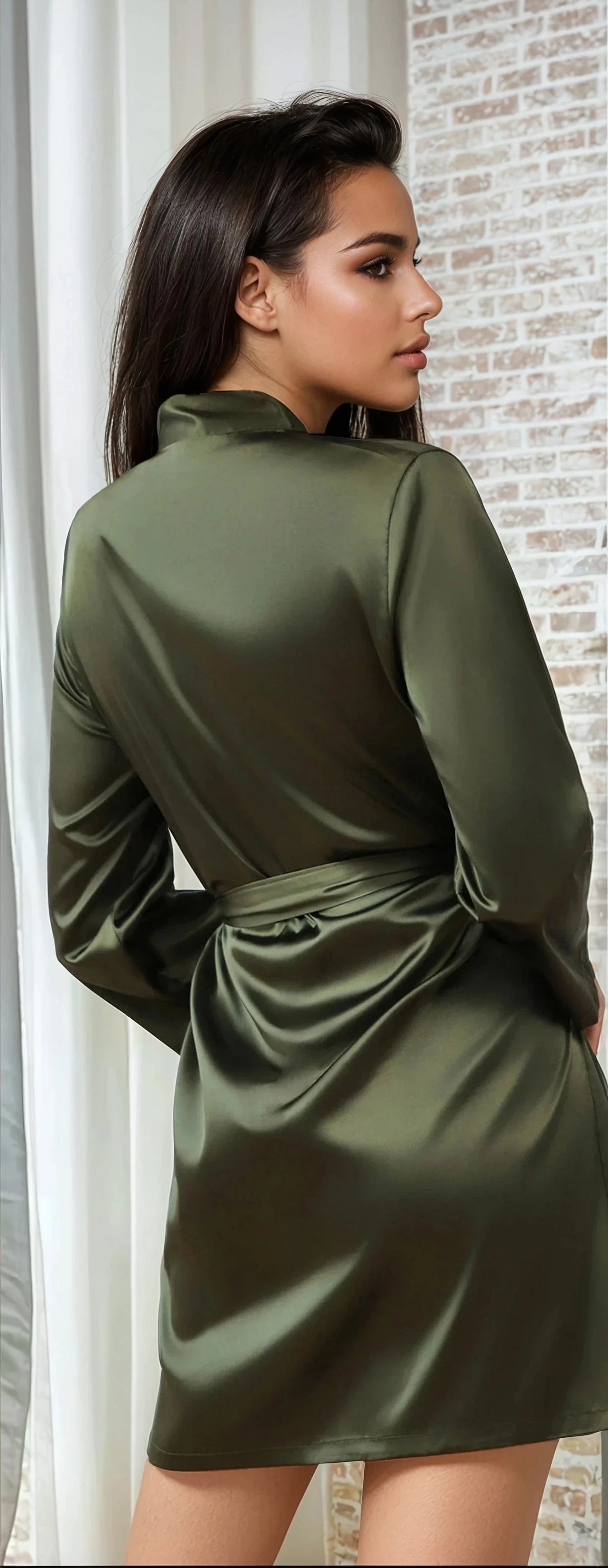 Black Classic Satin Robe