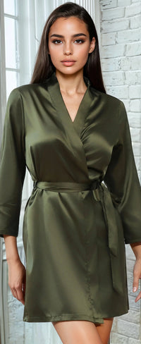 Black Classic Satin Robe