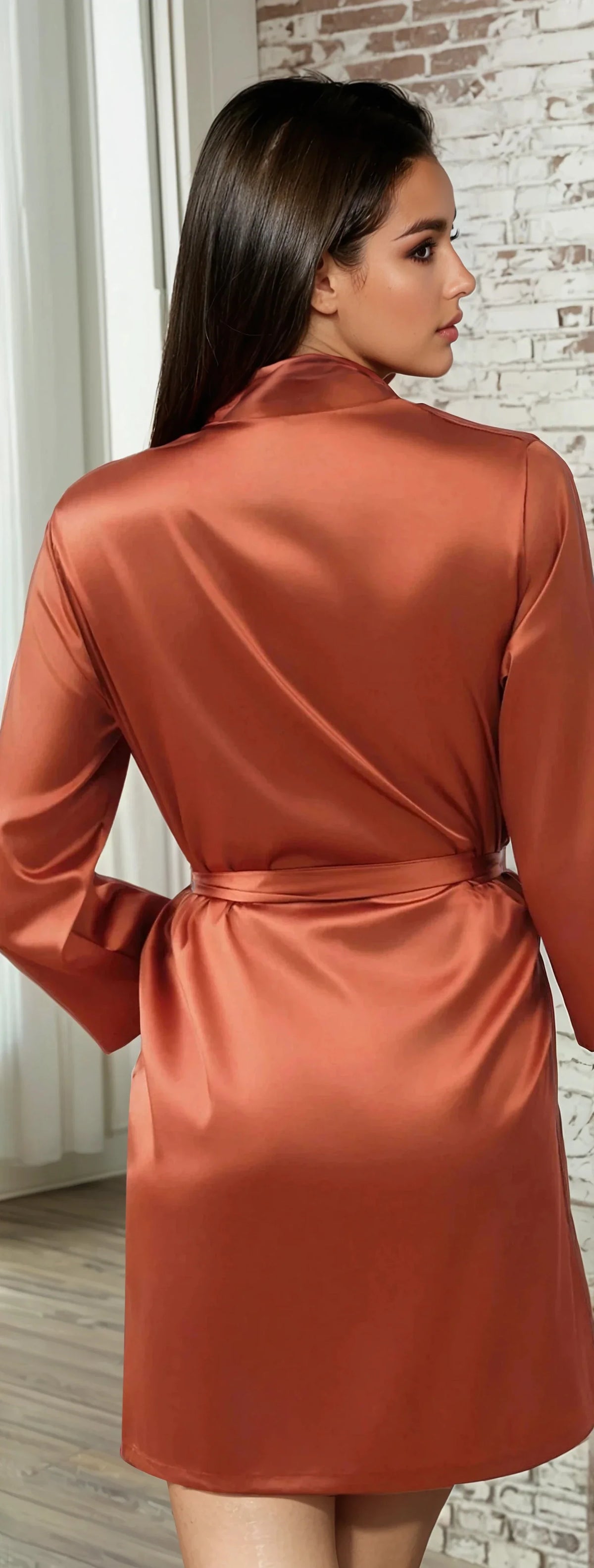 Black Classic Satin Robe