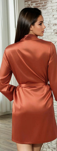 Black Classic Satin Robe