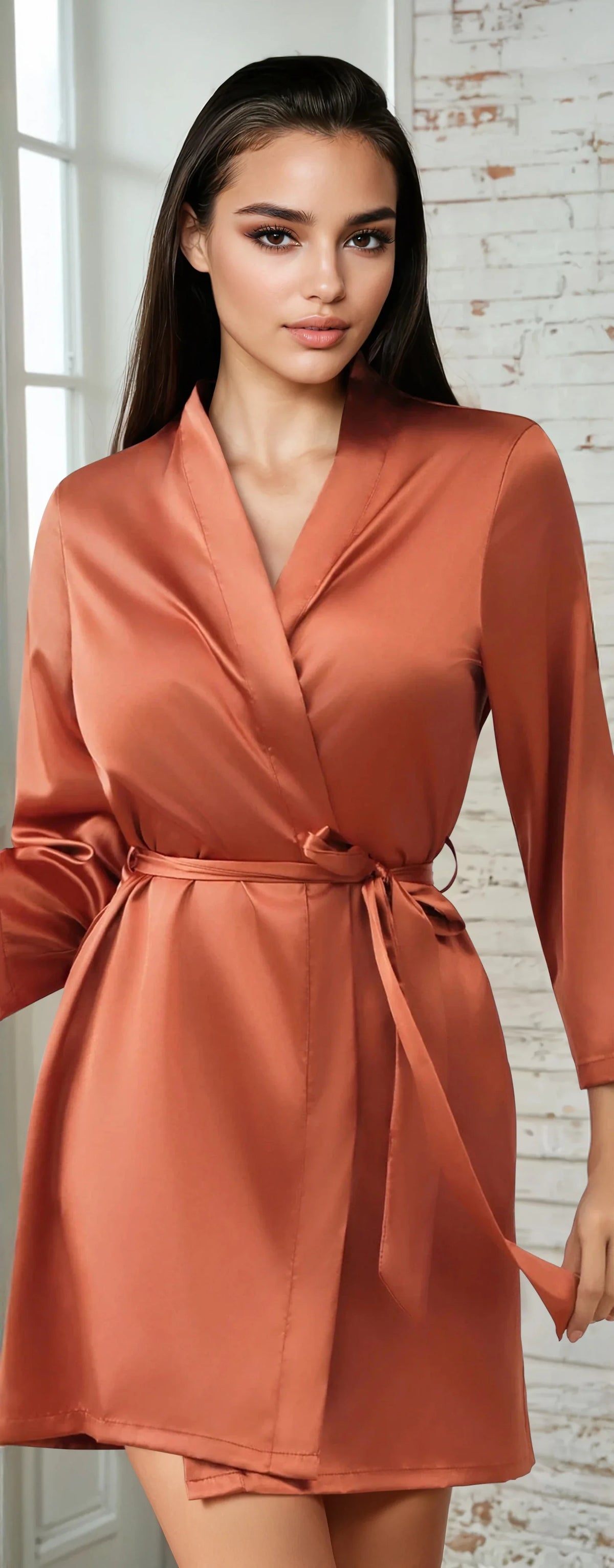 Black Classic Satin Robe