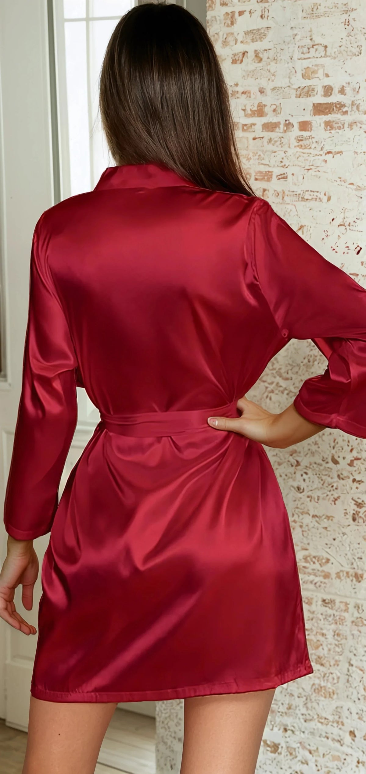 Black Classic Satin Robe