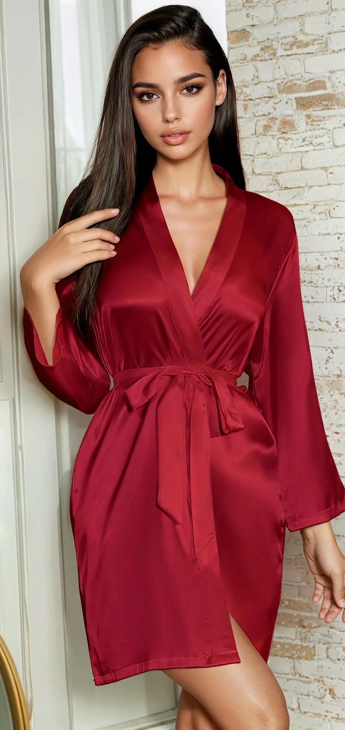 Black Classic Satin Robe